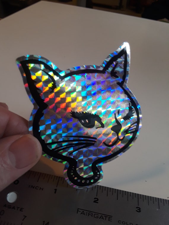 Winking Kitty Prism Sticker Sexy Cat New Vending Retro Style - Etsy