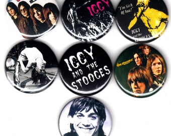 Iggy Pop The Stooges 7 one inch pinback/badges/buttons  Punk rock Be your dog