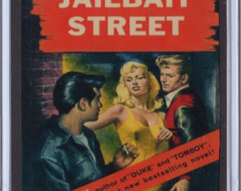Pulp Paperback Magnet 3 x 4 inch campy cover art mature JAILBAIT STREET