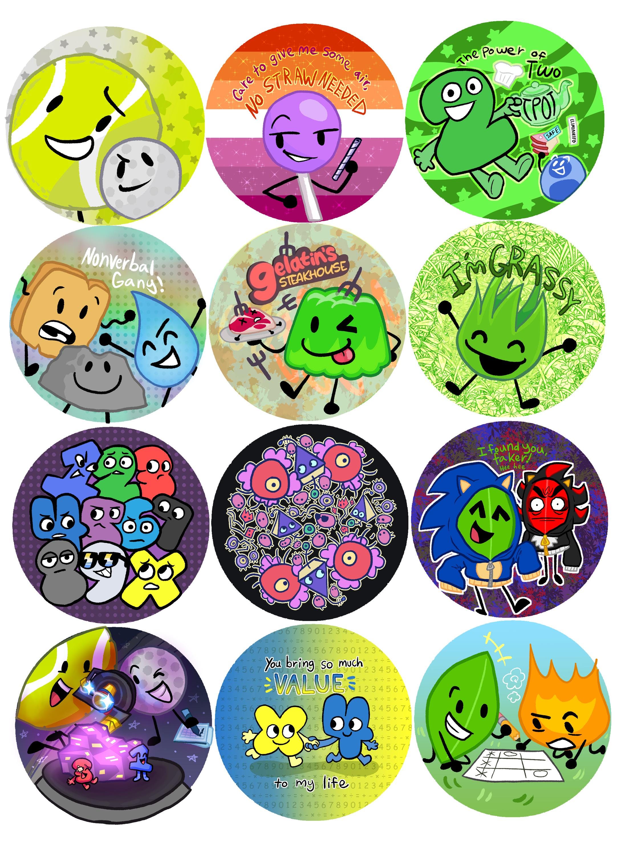 BFDI Button Pin Collection | Battle for Dream Island - Etsy