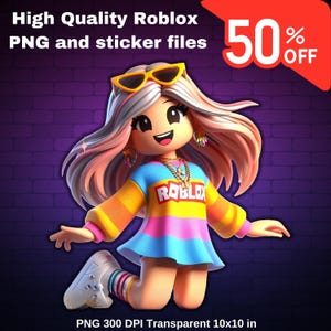 Roblox Girl PNG: High-Resolution Clipart & Sticker (Digital Download)