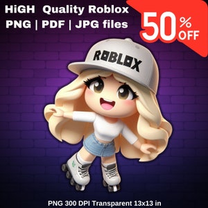 Digital instant download, High resolution images, high quality images, Instant download, Roblox Png, cute chibi doll, kids png
