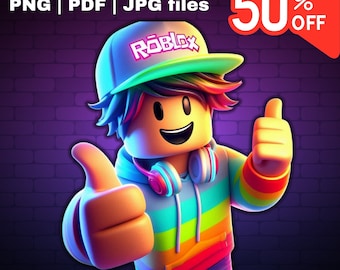 Roblox png, Juegos PNG, Cumpleaños de Roblox, Diseño de Roblox, Recuerdos de fiesta de Roblox, Juego de Roblox, Personajes de Roblox png, Descarga instantánea