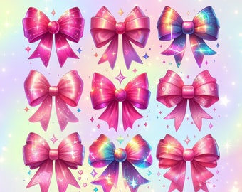 Coquette Pink Bow PNG: Trendy Girly Clipart (Digital Download)