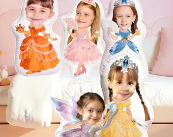 Almohada de princesa personalizada, cojín de peluche infantil personalizado