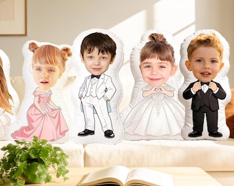 Almohada con retrato facial personalizado, regalo para bodas