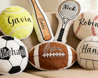Almohada de fútbol con nombre personalizado, cojín deportivo de felpa personalizado, regalo para eventos deportivos, regalo para el Día del Padre, regalo para amantes de los juegos de fútbol.
