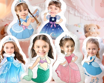 Almohada infantil con foto personalizada, almohada de princesa para niña, regalo divertido de cumpleaños para niña, regalo para él y para ella, regalo para el Día de la Madre
