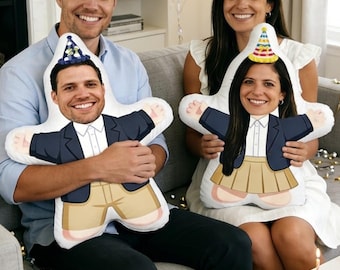 Almohada facial personalizada para novio/novia, mini muñeco personalizado "My Boo", sudadera con capucha, regalo divertido para relaciones a distancia, juguete de peluche con foto