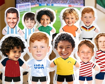 Personalized Soccer Jersey Pillow,Custom Name Player Pillow,Plushy with Face,Soccer Jersey Cushion,Father’s Day Gift,Soccer Ball Fans Gift