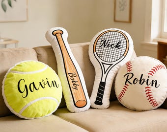 Almohada de béisbol con nombre personalizado, cojín deportivo con nombre, regalo de cumpleaños para fanáticos del béisbol, regalo del Día del Padre para papá.
