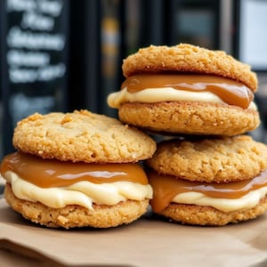 Fluffernutter Cookie Sandwich,Stuffed Cookie Recipe,Peanut Butter Marshmallow Caramel Cookie,Digital Baking Guide