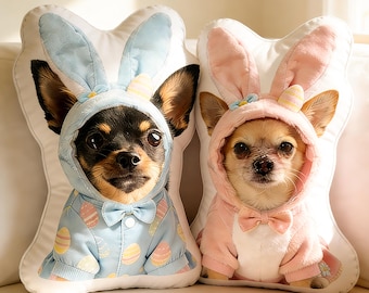 Almohada de Pascua personalizada para mascotas, peluche personalizado, regalo para abrazar a los niños, regalo para mi hija