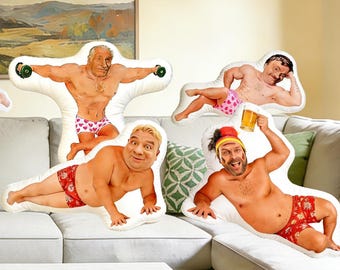 Almohada divertida para hombre, almohada de broma personalizada, cojín personalizado para cueva de hombre, almohada divertida de fútbol para hombre, regalo para hinchas de fútbol, regalo para fanáticos del fútbol.