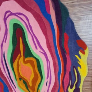 Hand-Tufted Multi-Color Abstract Art Rug – Premium Wool . |area rug/ custom rug/Halloween special/handicrafts art/home decor/ irregular rug.