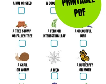 Scavenger Hunt Activity Sheet | Nature | Beach | Printable | PDF Instant Download | Kid Activity | Outdoor Game
