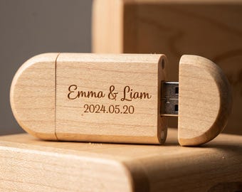 Custom Wooden Usb Flash Drive, Wedding Photo USB, Engraved Usb Stick, Photographer Delivery Usb, Wedding Keepsake