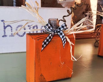Wooden Pumpkins, Autumn Farmhouse, Primitive Pumpkins, Handmade Wood Thanksgiving Decor, Halloween Tiered Tray, Fall Mantle Decor,