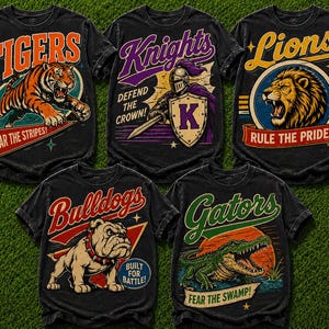 Custom 50’s Vintage School Mascot PNG | Personalized Team Mascot Shirt Design | Custom Football Mascot | Sublimation PNG | Digital Download