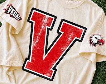 Anpassad skolmaskot PNG | Vintage Varsity-design | Retro lagandagrafik | Personlig skoltröja PNG | Digital nedladdning