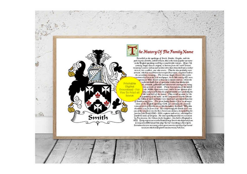 JPEG DIY Print Downloadable Print at Home Surname Meaning - Etsy Australia