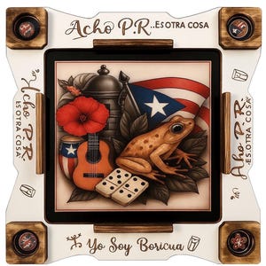 アチョ P.R.… エス オトラ コーサ! |プエルトリコ ドミノ テーブル – 「ヨー ソイ ボリクア」エディション