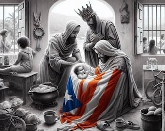 Handmade Puerto Rican Nativity Domino Table: 36x36 Wooden Game Table