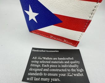 Puerto Rico Flag Wallet – Handcrafted Bifold Men’s Wallet, Durable & Stylish PR Pride Accessory