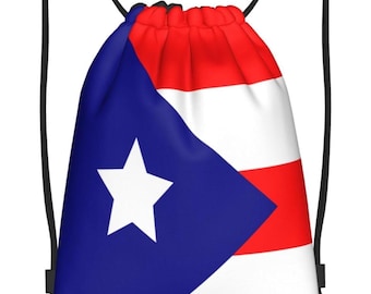 Puerto Rican Flag Drawstring Bag: Boricua Pride Gym Sack