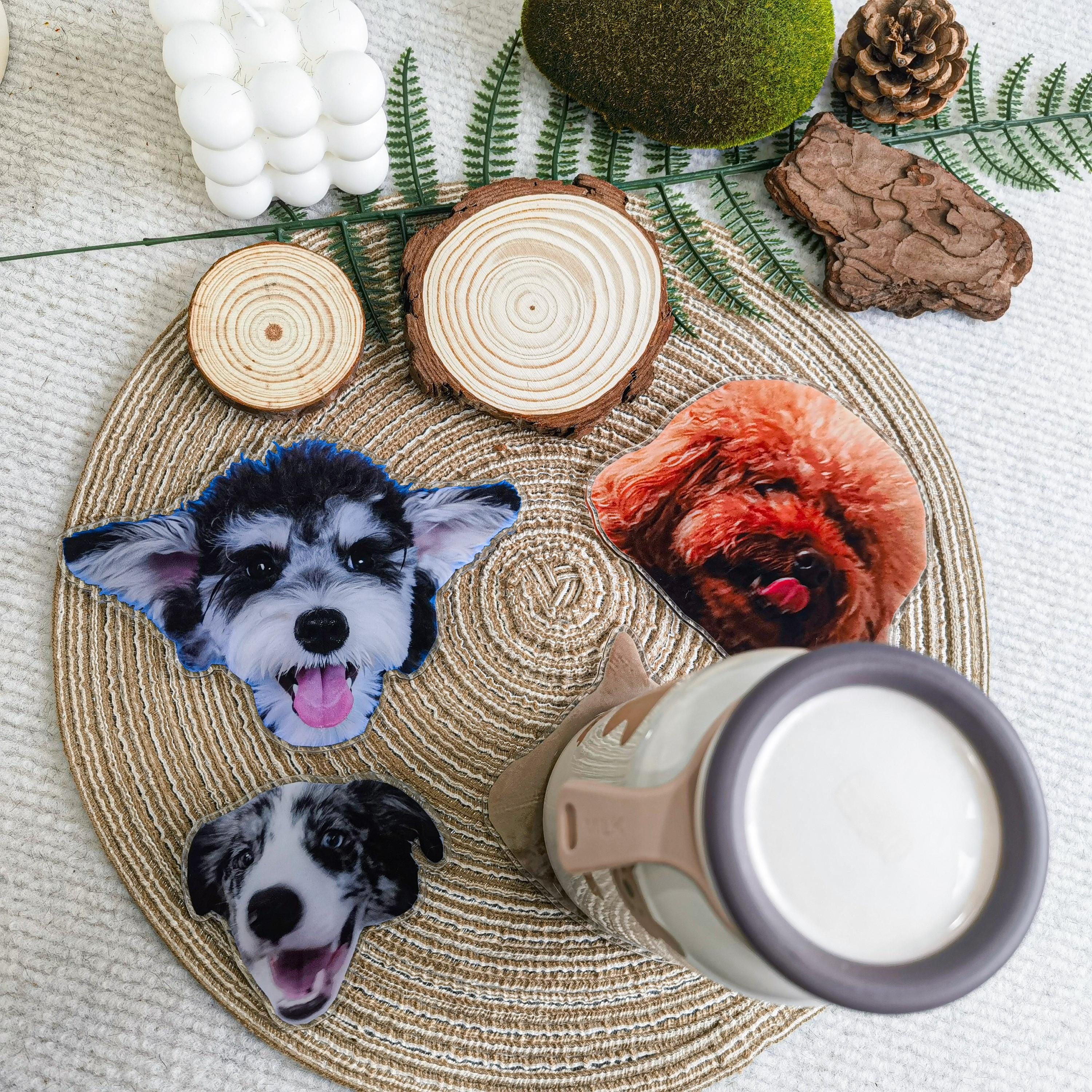 🐾BUY 2 FREE SHIPPING🐾Custom Pet Coasters,Personalized Dog Cat Coasters,Photo Coasters,Design Home Mug,Wedding Birthday Christmas Gift,Custom Drink Anniversaries