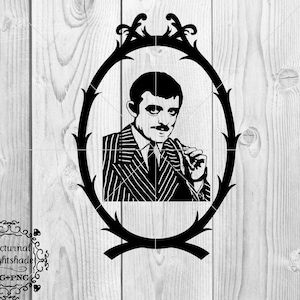 Gomez Svg, Horror King Svg, Gothic Horror Svg, Gomez Addams Svg, Addams Family Vector, Goth King DXF, Png Sublimation File, Morticia Addams