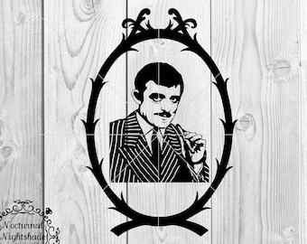 Gomez Svg, Horror King Svg, Gothic Horror Svg, Gomez Addams Svg, Addams Family Vector, Goth King DXF, Png Sublimation File, Morticia Addams