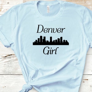 Denver Girl SVG PNG dxf Cut File with Skyline | Digital T-Shirt Design | USA Skyline Lettering Cut File or Print File