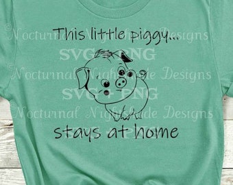 Little Piggy SVG, Nursery Rhyme SVG, Cute Baby Pig PNG, Little Piggy Cut File for Shirt, Pig Printable File, Piggy Clipart Silhouette