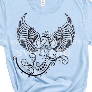 Phoenix SVG, Phoenix avec Heart Tail SVG, SVG inspirant, Phoenix Cut File for Shirt, Phoenix Print File, Rising Phoenix Silhouette