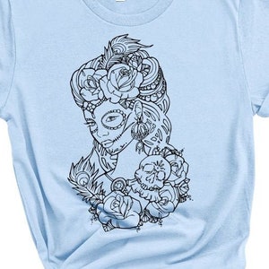 Lady Sugar Skull SVG, Tag der toten Frau SVG, Gothic SVG, Dia de Muertos Lady Roses svg, png druckbar, Goth Laser Cut Design, Cricut
