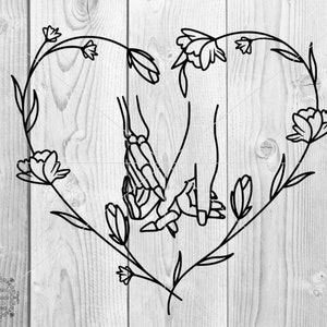 Skelett Love Hands Svg, Pinky Promise Svg, Gothic Love Hands Svg, Totenkopf Finger im Herzen Svg, Goth Lovers Svg, BFF Svg, Best Friends Svg