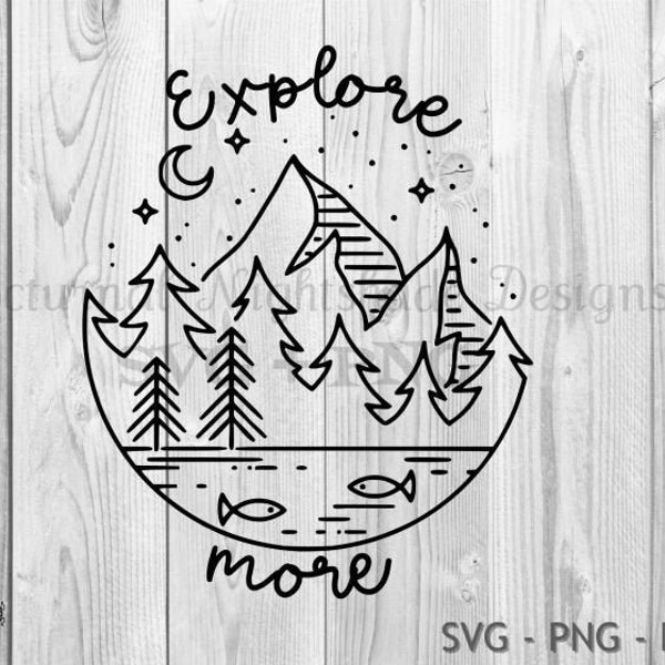 Explore More Svg, Hand Lettered Svg, Explore Svg, Hiking Svg, Take a Hike Svg, Exploring Nature Cut File for Cricut, Png, Dxf