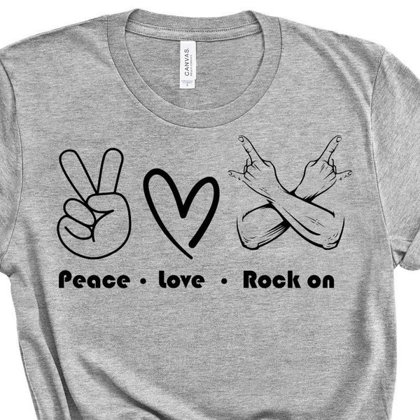 Peace Love Rock Op SVG, Rock Chick Svg, Biker Svg, Metalhead Svg, Gothic Svg