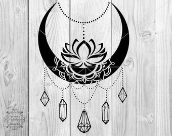 Download Lotus Moon Mandala Etsy