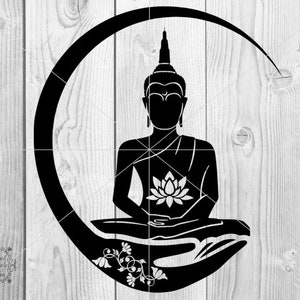 Buddha SVG, Yoga Chakra SVG, Lotus Flower SVG, Meditation Svg, Chakra Lotus Svg, Namaste Cut file For Cricut or Cameo