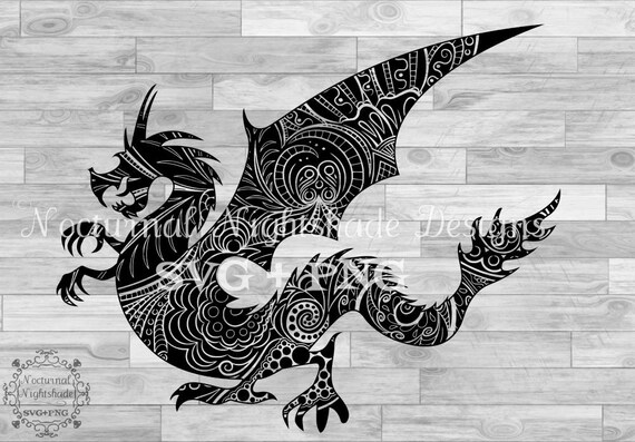 Download Dragon Svg Dragon Mandala Svg Zentangle Dragon Svg Etsy