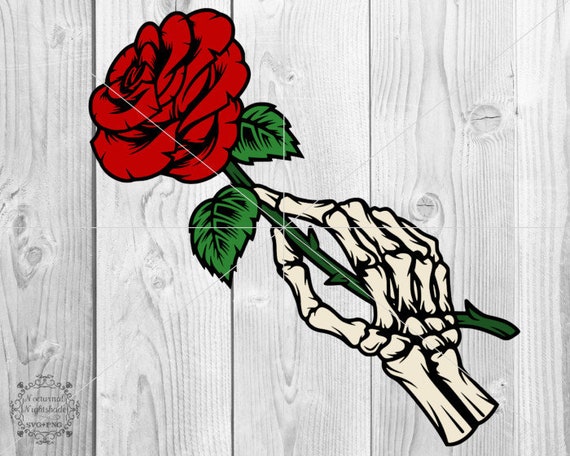 Hands Holding Rose Svg Skeleton Holding Rose Svg Dxf Png Svg