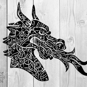 Dragon SVG, Dragon Mandala SVG, Zentangle Dragon Svg, Zentangle Dragon PNG Printable, Dragon Laser Cutter Design, Dragon Clipart
