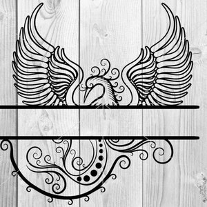 Phoenix SVG, Phoenix Monogram SVG, Phoenix Split Monogram Svg, Phoenix Cut File for Shirt, Phoenix Print File, Rising Phoenix Silhouette