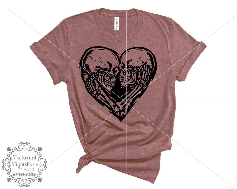 Download Skulls With Heart Svg Skulls Love Svg Biker Svg Gothic Svg Etsy