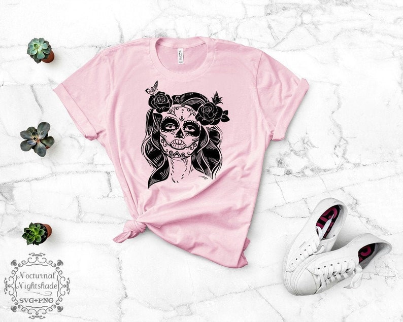 Download Day of the Dead Lady SVG Woman Sugar Skull SVG Dia de los ...