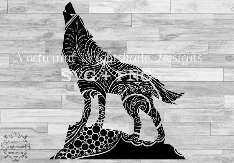 Download Wolf SVG Howling Wolf Mandala SVG Zentangle Wolf Svg | Etsy