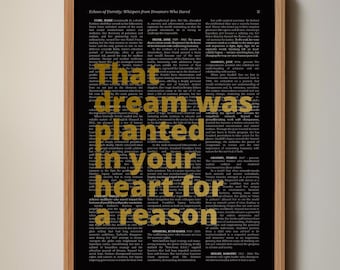 Quote print droom geplant in je hart (digitale download)