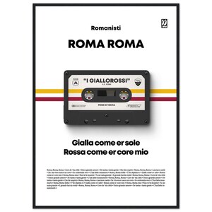 AS Roma Roma Roma Poster | Iconic Football Chant Art | I Giallorossi Pride Wall Decor| Premium Wooden Framed